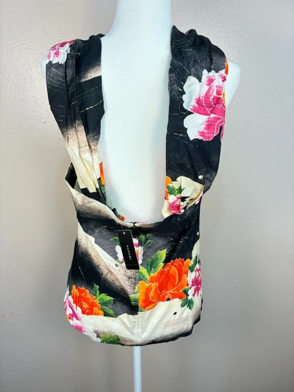 NWTs Natori Mayumi Cotton Silk Blouse - Picture 8 of 12